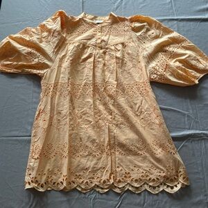 Universal Thread Light Orange Lace Dress w/ Flounce Sleeves | Size XXL